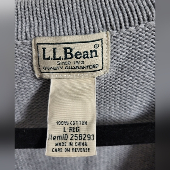 L.L. Bean - Mens Gray Button-Up Grandpa Sweater- Size L - Picture 3 of 4